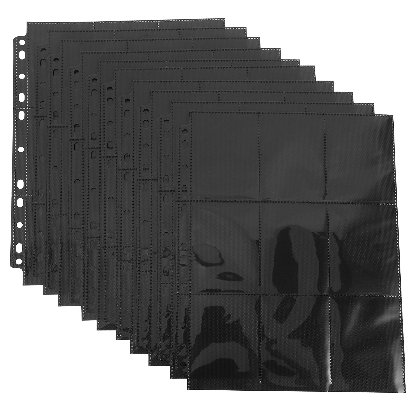 Trading Card Binder - 10 Folhas de Protetores Transparentes de