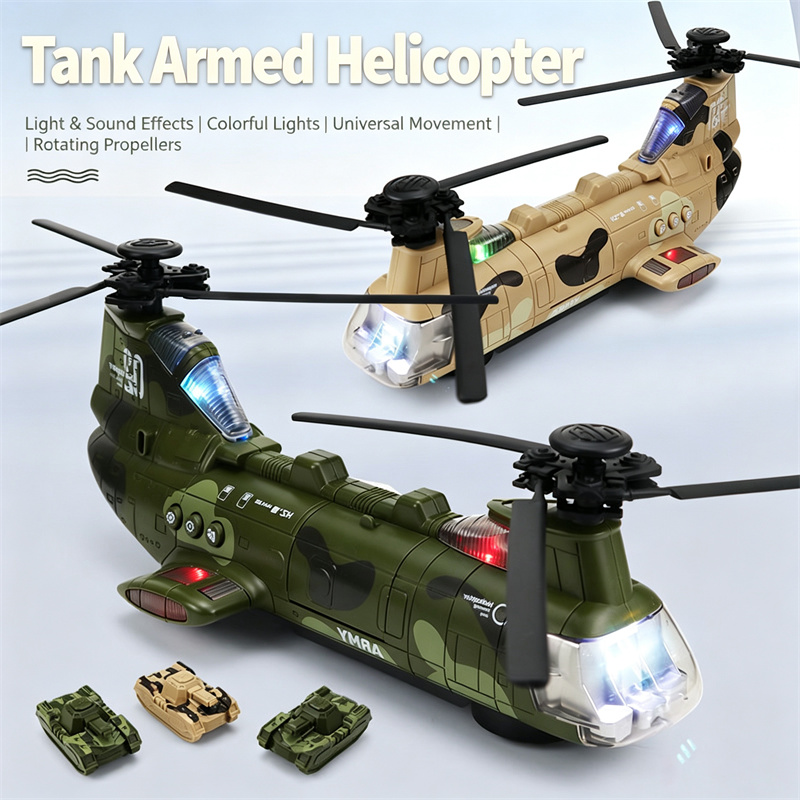 Model Airplane Plastic - Helicóptero Elétrico com Rodas Universais, Brinquedo