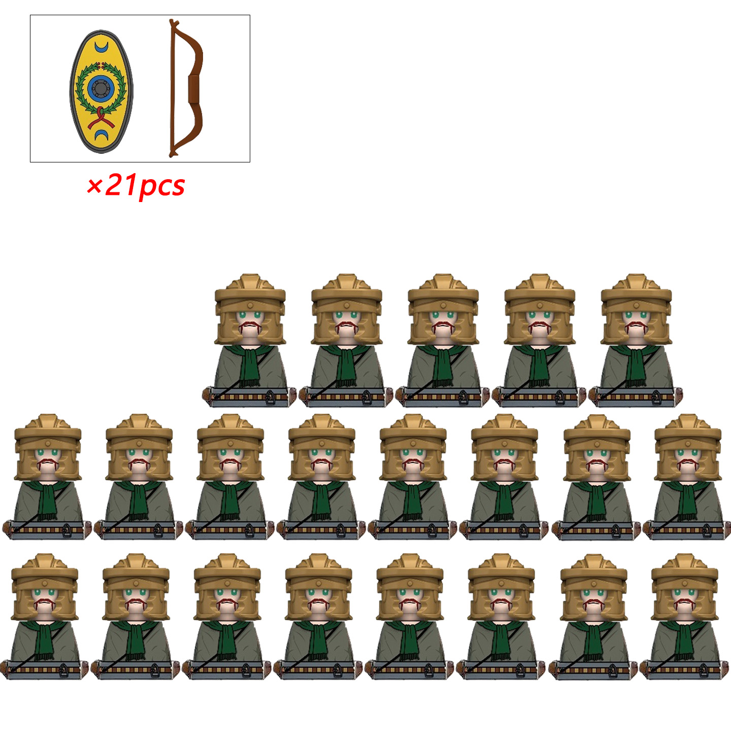 21 pçs moc criativo medieval k - Lego Minifigure Holder avaliação e preço