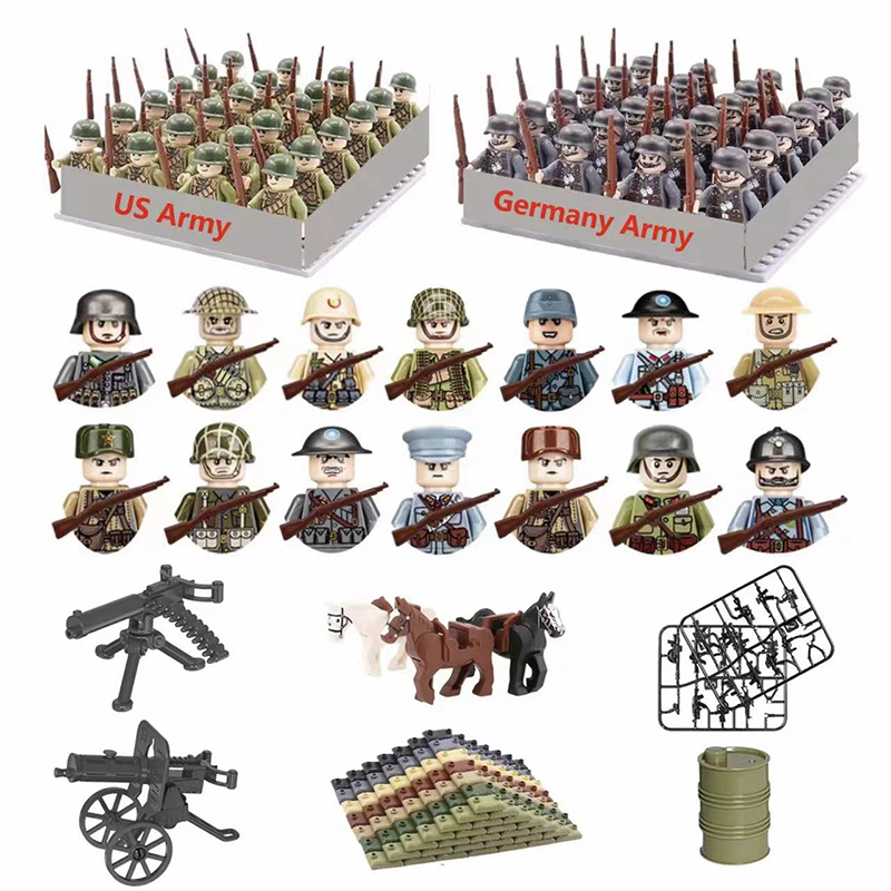 24 pçs/lote ww2 personagem mil - Lego Minifigure Holder avaliação e preço
