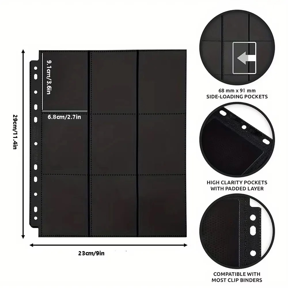 Pacote com 10 Páginas Pretas p - Trading Card Binder avaliação e preço